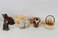 Collection of Porcelain Kittens and Animals