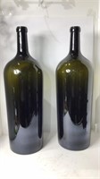 2 Large Heavy Glass Wine/Decorating Bottles U14A