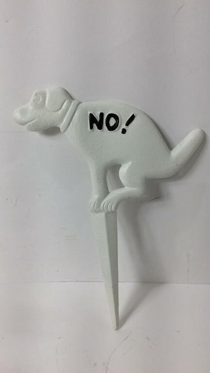 Cast Iron Painted Dog Sign "NO" U16D