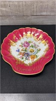 Vintage Limoges Floral Shell Shaped Dish 9" Diamet