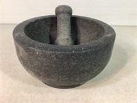 Granite Mortar & Pestle, 4.5in Tall X 8.5in Wide