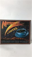 Vintage Tin Sign Meteor Coffee. U15E