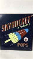 Vintage Tin Sign Skyrocket Pops U15E