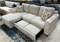 Modern Gray Upholstered Sectional with Chaise