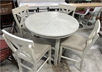 Hightop costal Round Dining Table with 4 stools