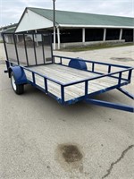 6 x 12 flatbed trailer blue