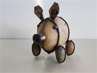 Stone & Metal Pig 7.5in X 7.5in