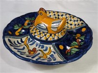 Signed "H" Talavera Terracotta Pottery Egg Tray