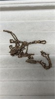 Antique Gold Filled Watch Chain With Slide & 3 See