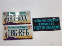 2 AZ License Plates & Vanity Plate