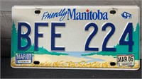 Manitoba BFE-224 License Plate