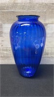 Large Cobalt Blue Glass Vase 13" High