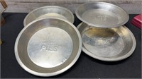 4 Vintage Rare 1960's Tin 9" Pie Plate