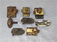 Set of 8 Old Metal Door Latched and Locks