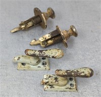 Antique Metal Cabinet Hardware Set of 4