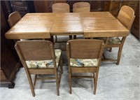 MCM Dining Table with Hide Away Built in Leaf , 6