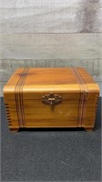 Vintage Wooden Jewelry Box 7.5" Long X 4.5" High