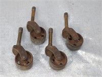 Set of 4 Vintage 1 1/8" Steel Casters