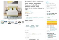 E8159  Gel Memory Foam Mattress Full 12 inch