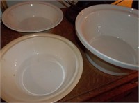 3 Stoneware Bowls- Made in USA
