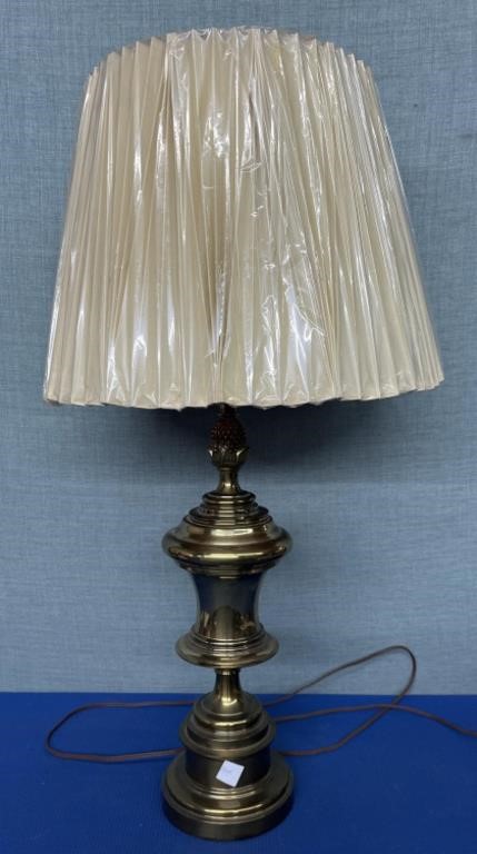 Brass Table Lamp with Shade 33” h