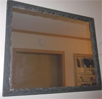 Vtg Grey Ornate Gesso Mirror