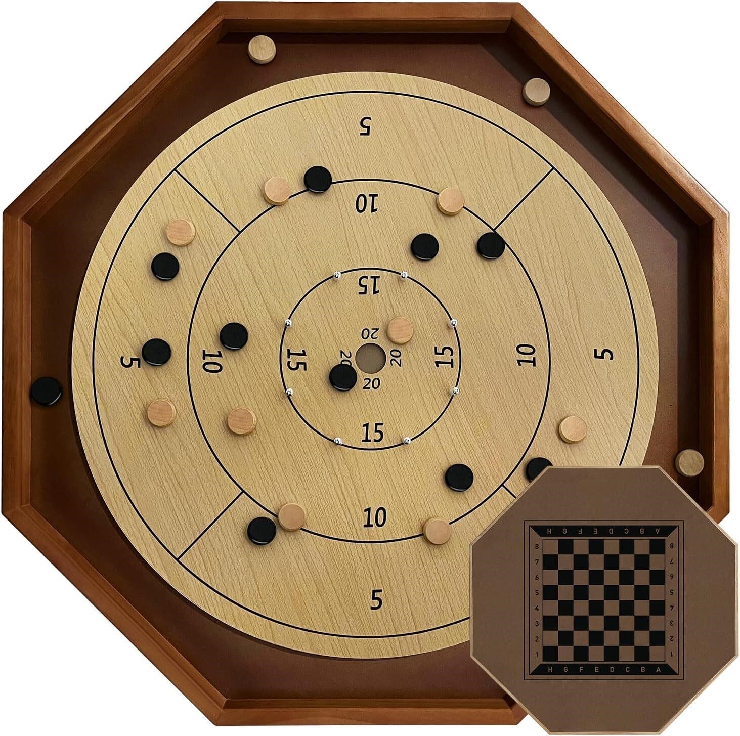 30 Inch Tournament Crokinole Board Game  2 in 1