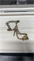 Antique Pocket Watch Chain With Monogram Seal Fob