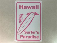 Metal Sign, Hawaii Surfer's Paradise, 18in X 12in