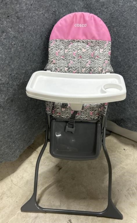 Costco foldable high chair 
Seat height: 24”