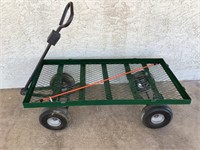 Garden Cart, 48in X 24in Deck, Has 1 Leaky Tire