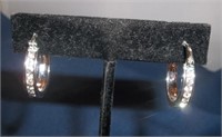 Silver & Crystal Small Hoop Earrings