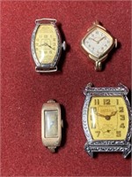 LOT OF 4 MIX EARLY WATCH FACES HAMILTON /WESTFIELD