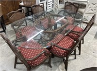 Glass Top Dining Table with 6 Chairs