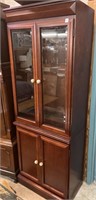 2 Door Glass Front Cabinet , 2 Pcs  28 x 16 x 76”