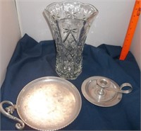 Vtg Anchor Star of David Vase & Aluminum Pieces