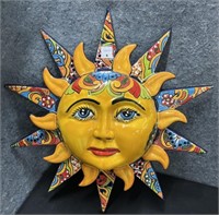 Colorful Smiling Sun Face Porcelain with Hanging