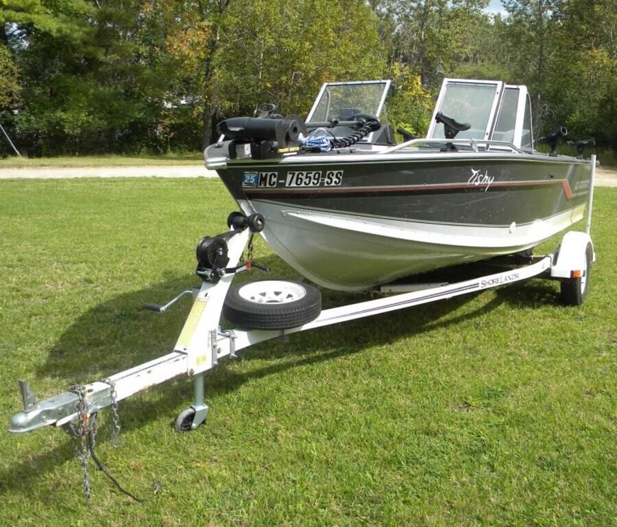 1989 Alumacraft 16' Fishing Boat