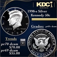 Proof 1998-s Silver Kennedy Half Dollar 50c Graded