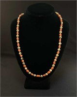 Antique Coral & Abalone Beaded Necklace