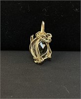 Gold Wire & Faceted Smoky Topaz Pendant