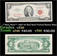 **Star Note** 1963 $2 Red Seal United States Note