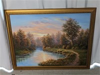Framed Oil Painting by "J King"