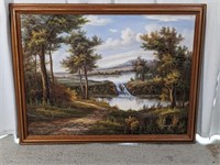 Framed Oil Painting by "C. Freeman"