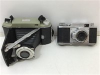 Vintage Kodak Tourist II and Ricolet Cameras.