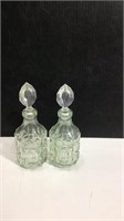 Two Small Cut Glass Scent Bottles K8D