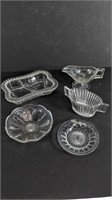 5 Vintage Heisey Clear Glass Items