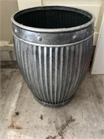 Galvanized Barrel Trash Can
