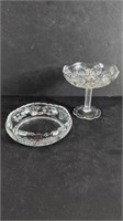 EAPG Compote & Etched Cambridge Dish