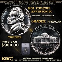 Proof ***Auction Highlight*** 1954 Jefferson Nicke